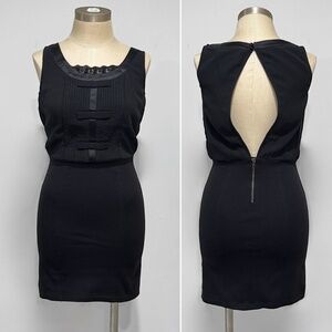 American Eagle Outfitters Black Open Back Bow Bodycon Mini Dress Size XS